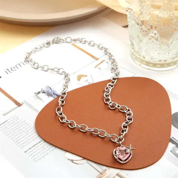 Pink Heart Pendant Necklace for Women - Image 23