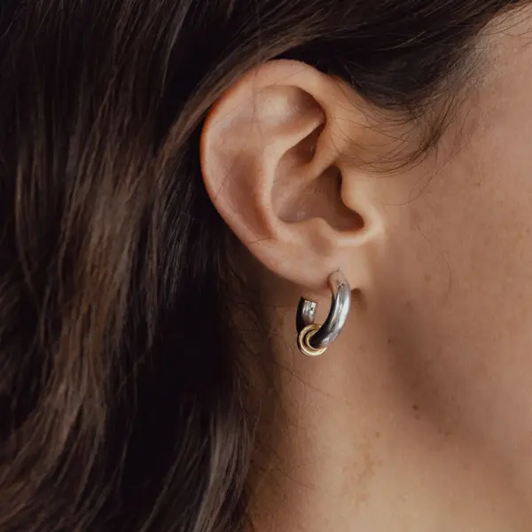 Classic C Shape Small Hoop Earrings for Women - Image 2