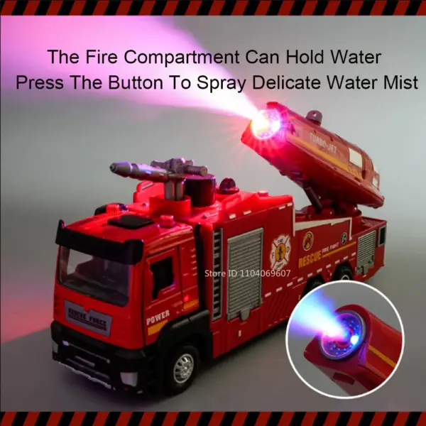 1:32 Diecast Fire Engine Model with Sound Light - Image 5