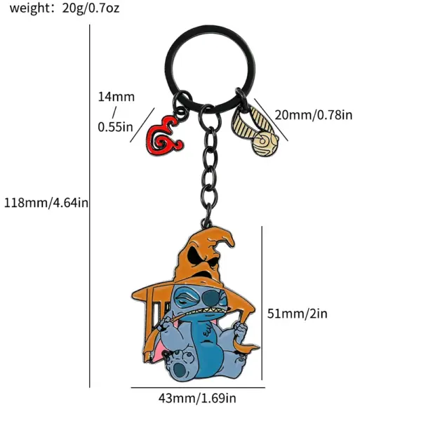 Disney Stitch Keychain Antique Silver Design - Image 6