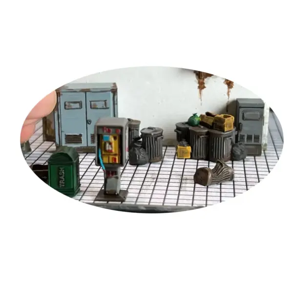 1/64 Scale Miniature Trash Can Phone Booth Model - Image 15