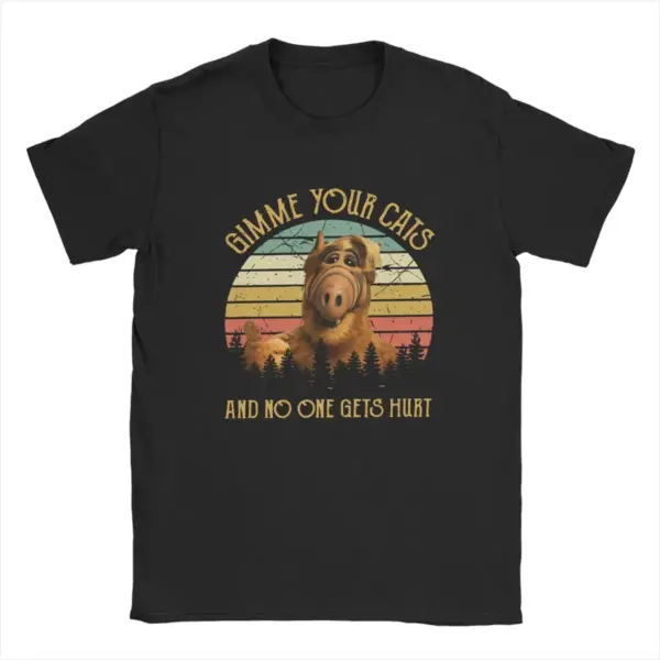 Vintage Gimme Your Cats Alf TV T-Shirt for Men - Image 5