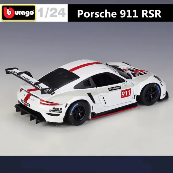 1:24 Porsche 911 RSR Alloy Diecast Model Car - Image 4