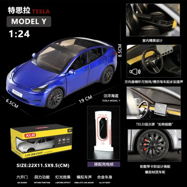 1:24 Tesla Model Y Diecast Car - Image 10