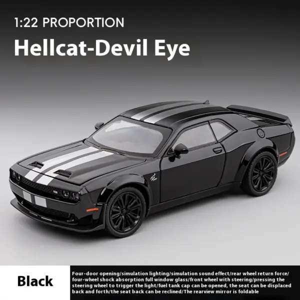 1:22 Dodge Challenger Redeye Hellcat Model Car - Image 9