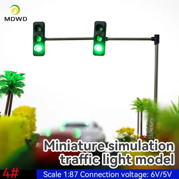 2PCS HO Scale Model Traffic Lights Set - Image 5