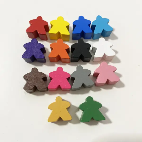100PCS 16mm Wooden Meeples for Tabletop Games - Image 2