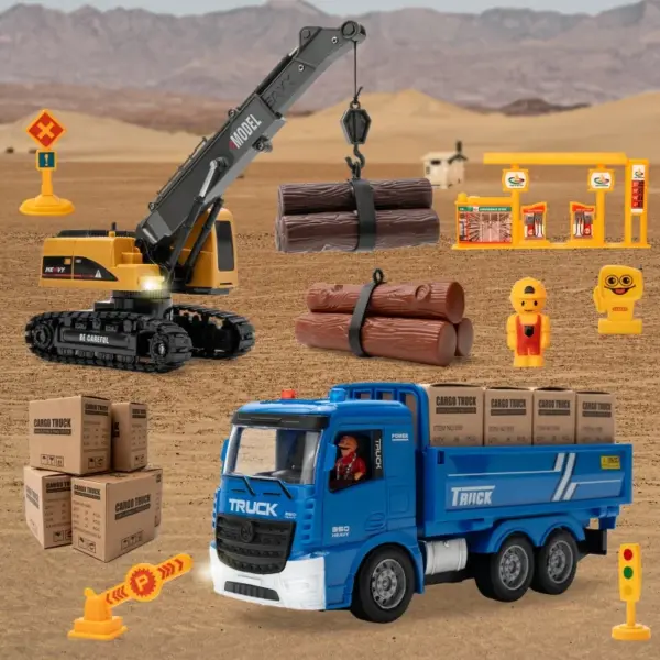 6-Channel RC Construction Vehicles Set for Kids - Image 4