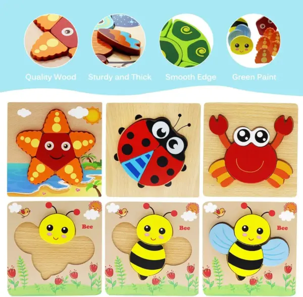 Wooden 3D Animal Puzzle for Early Learning - Image 4