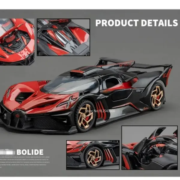 1/32 Bugatti Bolide Diecast Model Car with Sound - Image 6