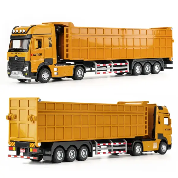 1:50 Scale Yellow Dump Truck Model Toy - Image 7