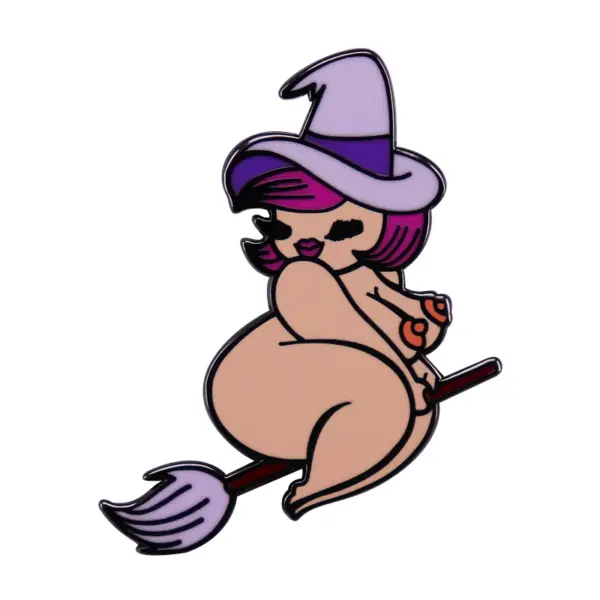 Witch Brooch Magic Broomstick Pin - Image 2