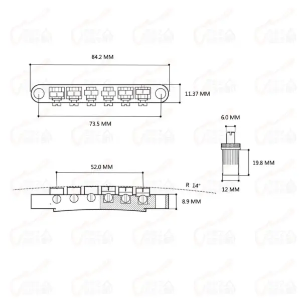 Original Epiphone Tune-O-Matic Guitar Bridge Set - Image 5