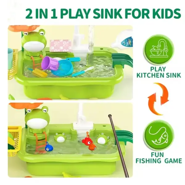 Kids Kitchen Sink Playset with Water Toys - Image 3