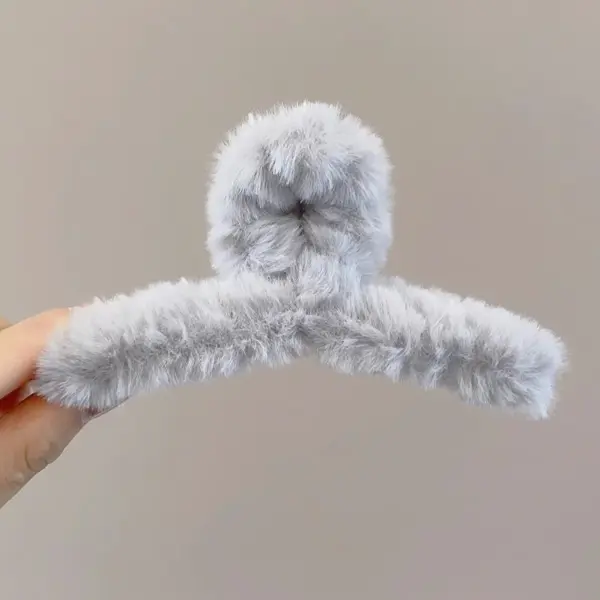Winter Faux Fur Hair Claw Clip for Women - Image 13