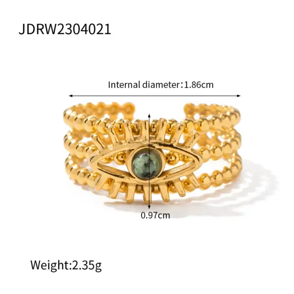 Vintage Evil Eye Stainless Steel Ring for Women - Image 11