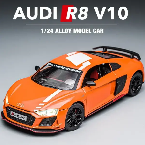 1:24 Audi R8 V10 Diecast Metal Model Car - Image 3