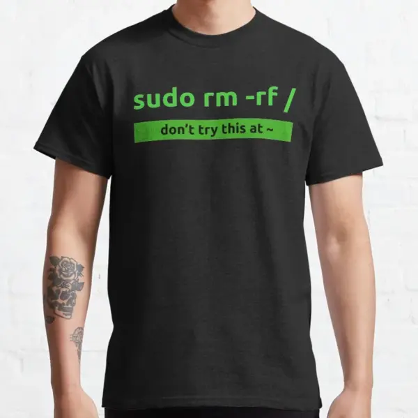 Funny Linux Sudo rm -rf T-Shirt for Men