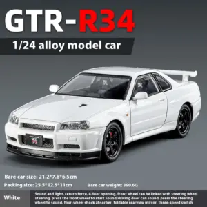 1/24 Nissan GTR R34 Diecast Car Model 27 S797e093afdc54a6b9818f899e0c2aafaj