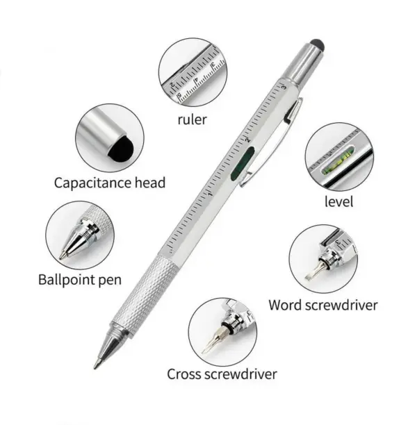 7 in 1 Multifunctional Tool Pen with Stylus - Image 6