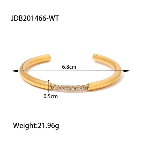 Trendy Stainless Steel Geometric Bangle Bracelet - Image 14