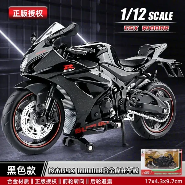 1:12 Scale Yamaha YZF-R1M Diecast Motorcycle Model - Image 34