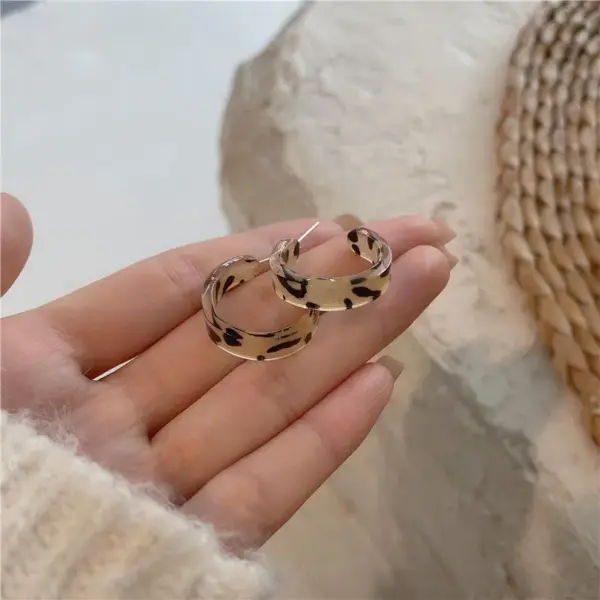 Trendy Acrylic Hoop Earrings for Women - Image 2