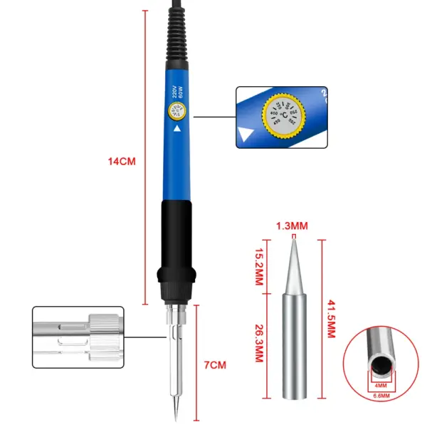 Adjustable Temperature 60W Soldering Iron Set - Image 4