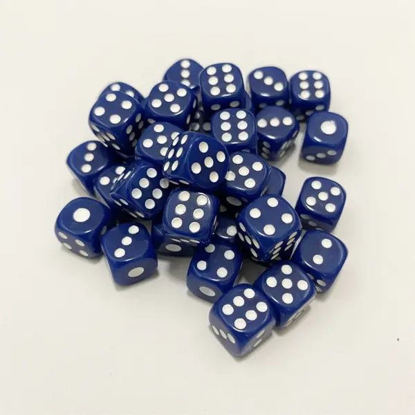 50 Pack 10mm Black and White Acrylic Dice - Image 9