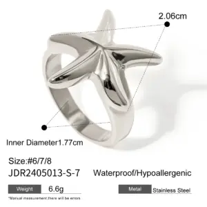 Stainless Steel Starfish Ring for Women 14 S7afb4d95315c4ee4886a9c122080ab23z
