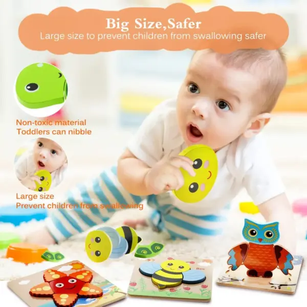 Wooden 3D Animal Puzzle for Early Learning - Image 3