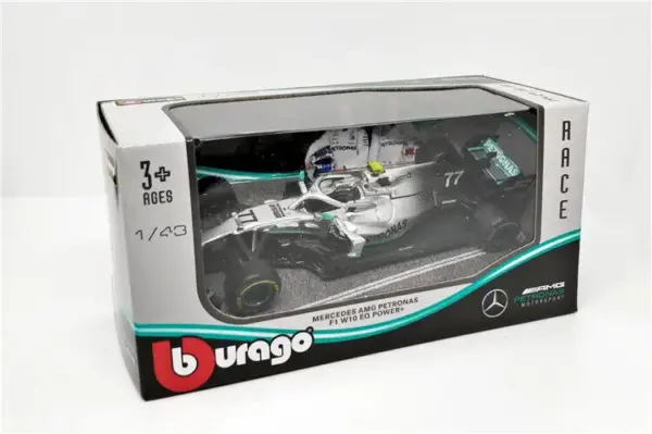 Bburago 1:43 2019 F1 Mercedes W10 Model Car - Image 5
