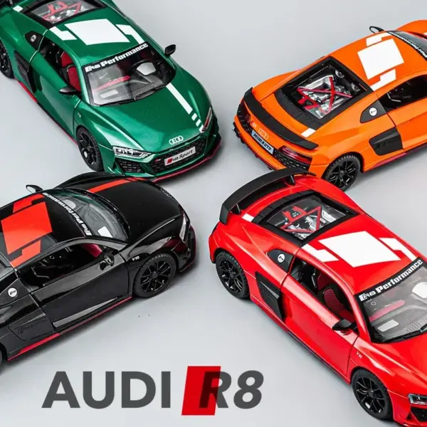 1:24 Audi R8 V10 Diecast Metal Model Car - Image 5
