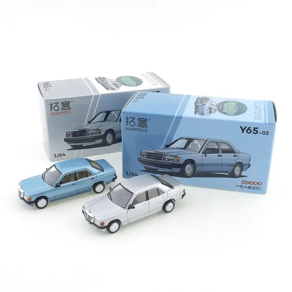 Benz 190E Blue Diecast Model Car 1:64 - Image 3