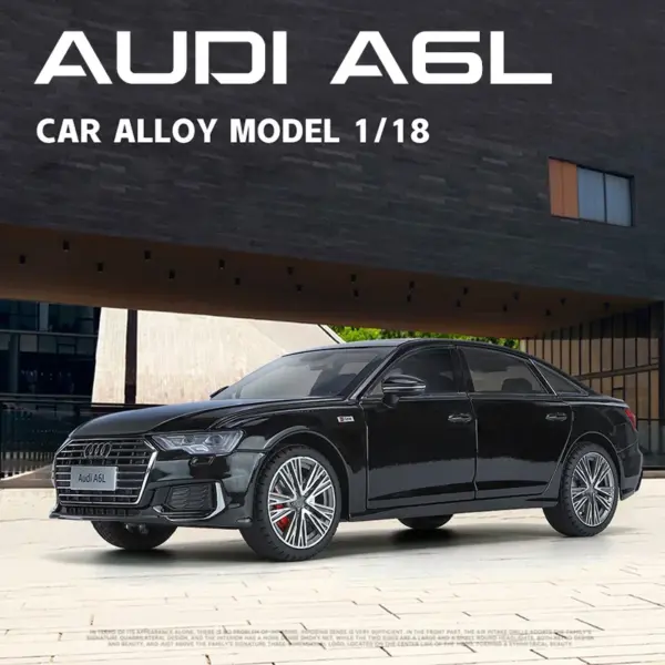 1:18 AUDI A6L Diecast Car Model with Lights - Image 3