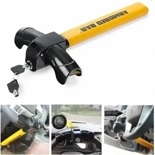 Universal Car Steering Wheel Lock with Keys - Image 2