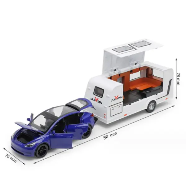 1/32 Alloy Diecast RV Trailer Car Model - Image 21