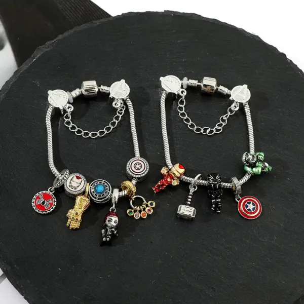 Iron Man Pendant Bracelet with Aesthetic Beads - Image 2
