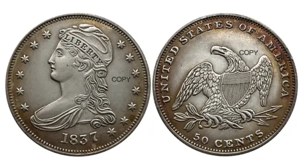 Silver-Plated 1837 Commemorative Coin Collectible - Image 9