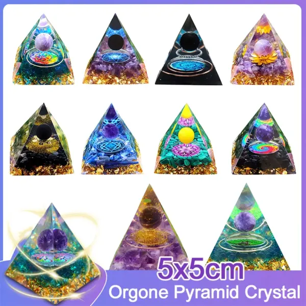 5cm Natural Stone Orgonite Pyramid Crystal - Image 3