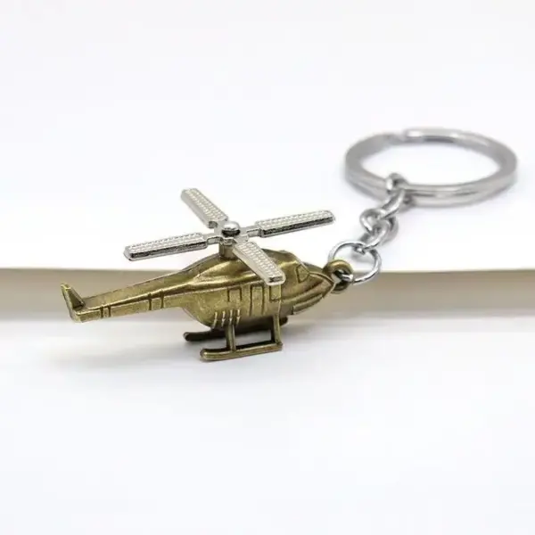 Helicopter Keychain in Bronze Finish - Image 2