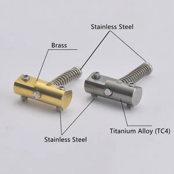 Titanium Brass Guitar Bridge Saddle Set - Image 4
