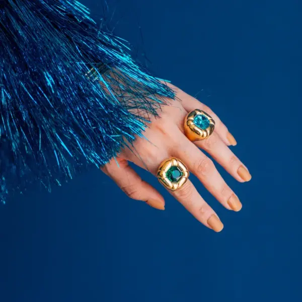 Colorful Cubic Zirconia Stainless Steel Ring - Image 3