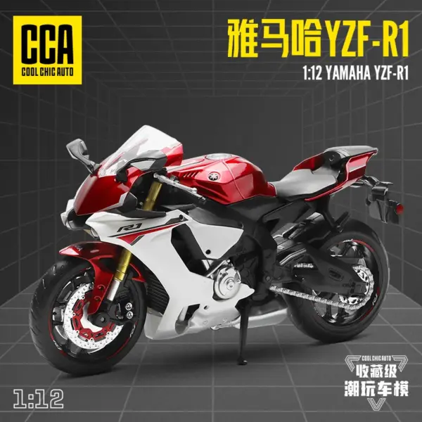 Yamaha YZF-R1 1:12 Scale Diecast Motorcycle Model - Image 2
