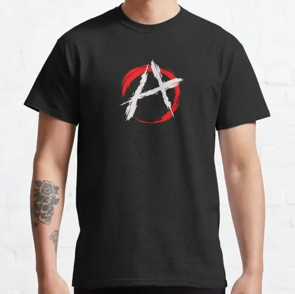 Anarchy Symbol Funny Graphic T-Shirt for Men - Image 9