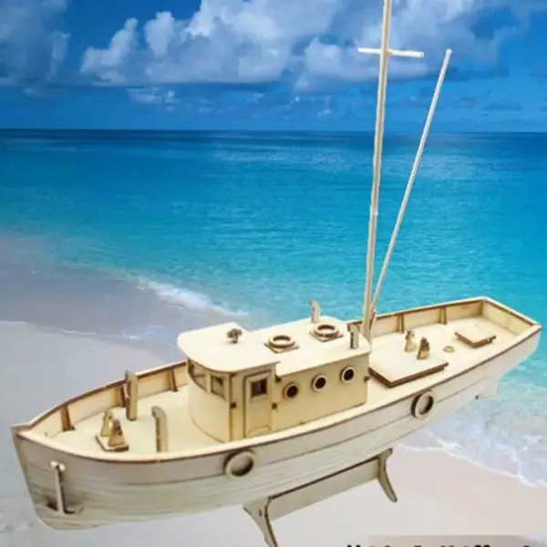 1/96 Scale Wooden Model Sailboat Kit - Image 3