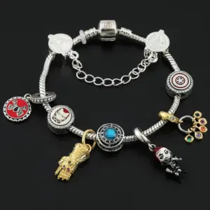 Marvel Iron Man Charm Bracelet with Aesthetic Beads