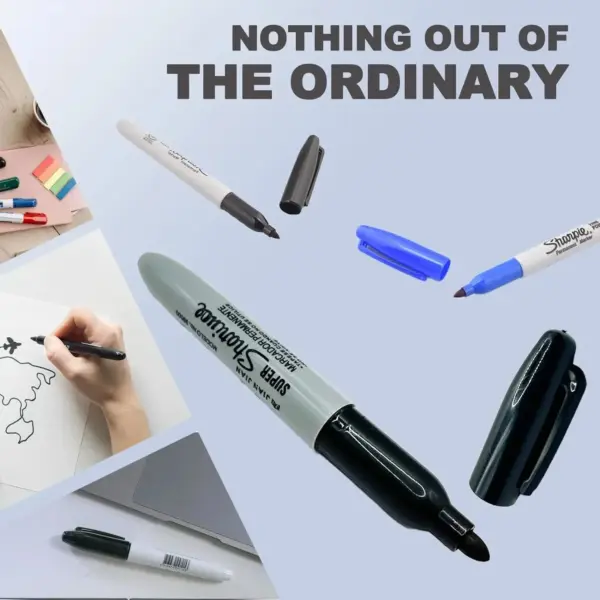 Discreet Black Marker Pen with Hidden Storage - Image 4