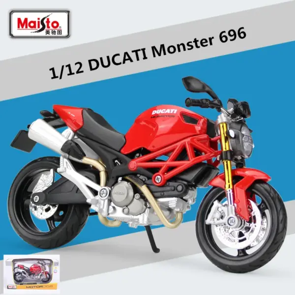 Maisto Ducati Monster 696 1:12 Diecast Motorcycle - Image 8