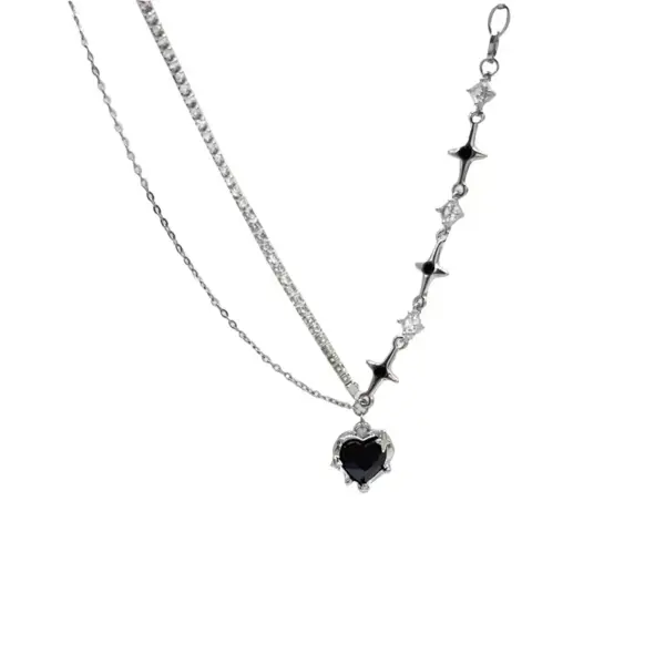 Kpop Black Heart Pendant Necklace for Women - Image 6